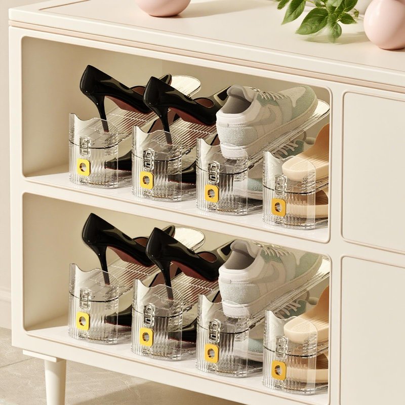 Vzpinko Clear Shoe Slot Organizers 12PACK Shoe Stacker Rack Organizer for Closet Adjustable Shoes Holders Space Saver Zapateras Organizers