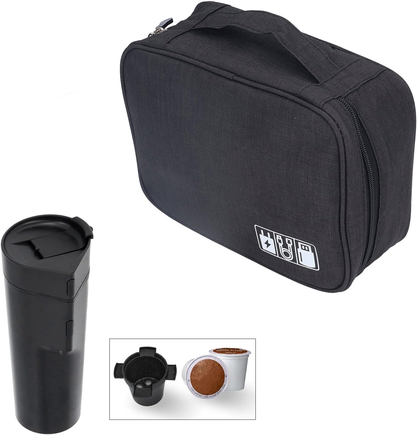 Tnfeeon Coffee Maker Bag, Travel Coffee Maker Pouch Organizer, Multifunctional Storage Bag for Outdoor