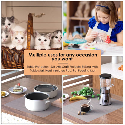 Large Silicone Heat Resistant Mat for Air Fryer 23.6"x31.5", Silicone Mats for Kitchen Counter, Nonslip Silicone Placemat for Countertop Protector, Nonstick Waterproof Craft Mat, KitchenRakuTable Mat