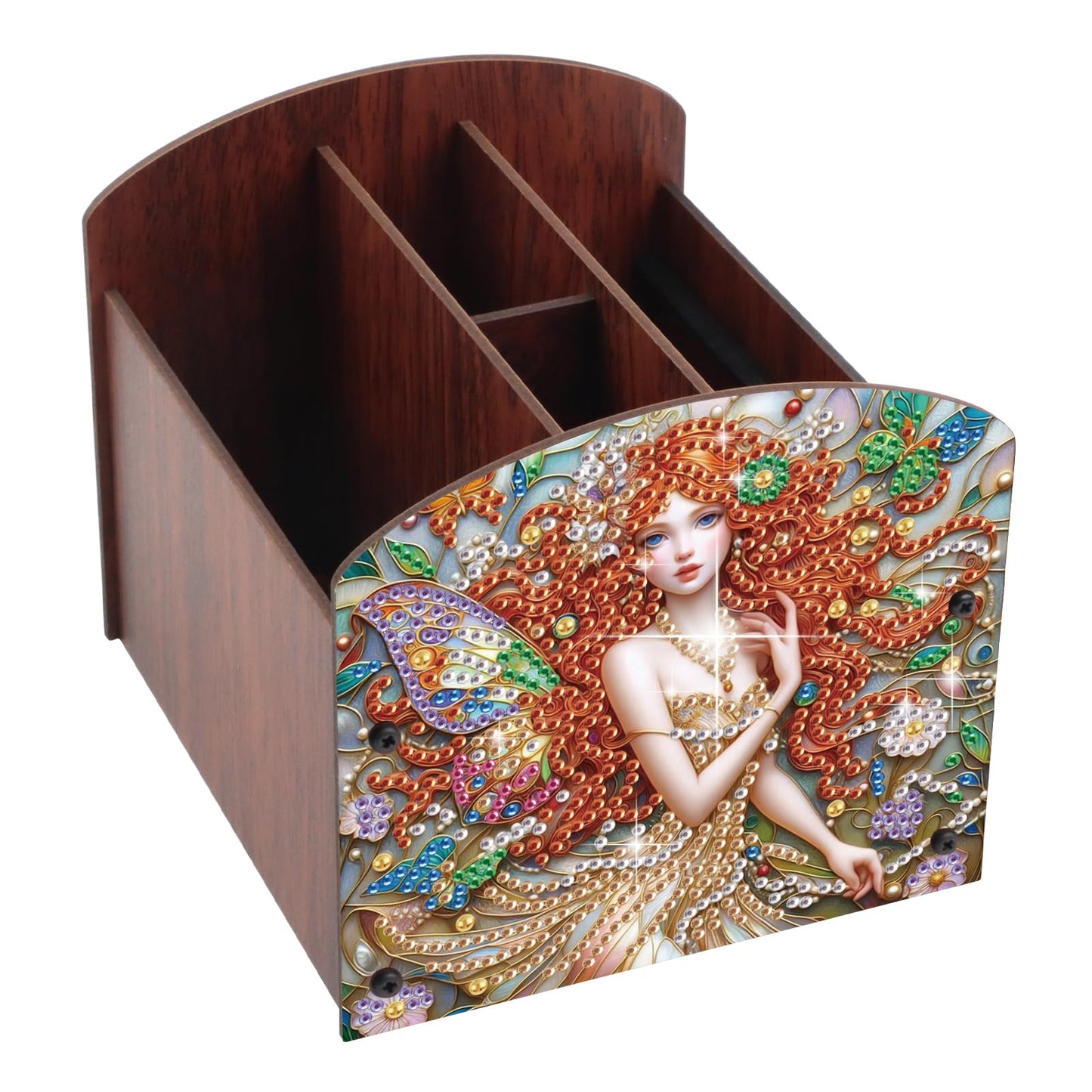 Tontut Diamond Painting Kit Storage Box, Elegant Women's 5D DIY Open Multi-Compartment Organiser Box, for Storing Desktop Items, Handmade Creative Gift