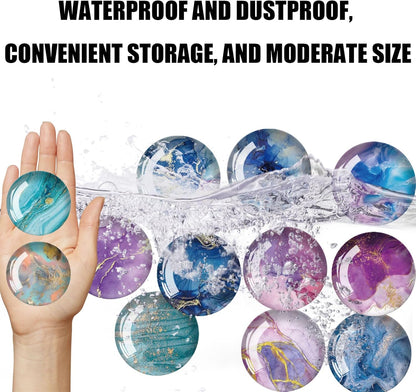 Strong Glass Refrigerator Stickers - 12Pcs Funny Magnets for Fridge, Cute Decorative Tiny Magnets (Marble)