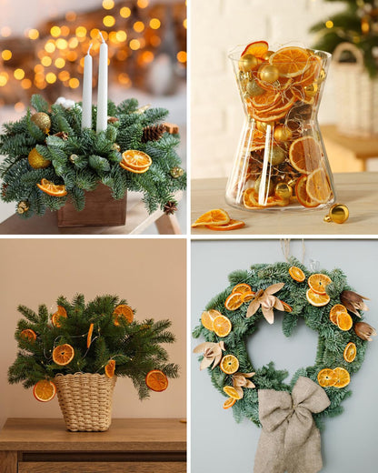 50Pcs Dried Orange Slices for Crafts, 4-5cm Natural Dehydrated Orange Slice Ornaments for Potpourri Simmering, Wreath Making Supplies Christmas Bowl Filler Decoration