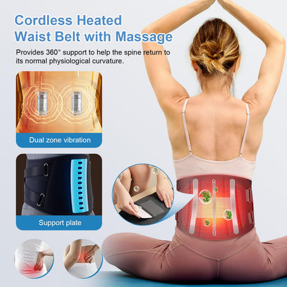 Heating Pad for Period Cramps Back Pain Relief,Electric Heating Pad for Low Back Massager,3 Heat, Black,43"x 6" +20" Extended Belt Gifts for Women/Men/Mom