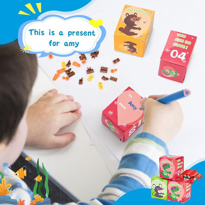Giveuplay 24 Packs Party Favors for Kids, Ocean Mini Animals Toy Building Block Set for Easter Valentines Day Classroom Prizes Goodie Bag Stuffers Birthday Gifts for Boys Girls Ages 6-12+