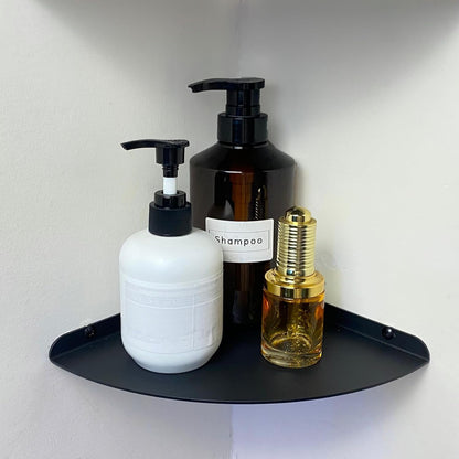 1 Small Floating Corner Shelves Metal Corner Wall Mounted Shelf Curved Corner Hanging Shelving for Bathroom, Kitchen