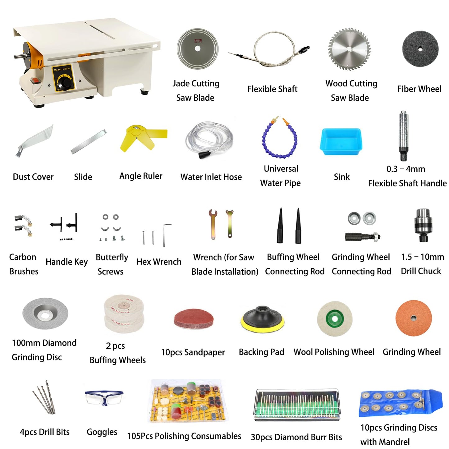 Lapidary Saw for Jewelry and Rock, 110V 750W Lapidary Equipment Mini Table Saw for DIY Gem Stone Jade Rock Grinding Woodworking Carving