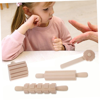 Garneck 12Pcs Wooden Clay Tools Set for Kids: Dough Rolling Modeling Accessories Pottery Sculpting Kit Modeling Accessories for Early Education Art Craft Activity Home School