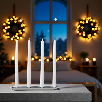CANDLESEE 12 Pack White Taper Candles丨Taper Candles 10 Inch Dripless丨Unscented & Smokeless Candlesticks Bulk丨7-8 Hours Long Burning Tall Candles丨Ideal for Christmas Weddings Parties Dinner