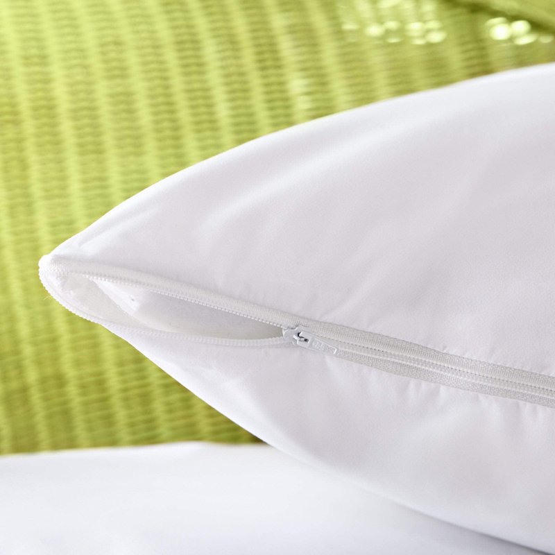 AllerEase 100% Breathable Cotton Pillow Protector for Sleeping, Queen 30" x 20" - 1 Pack of 2,White