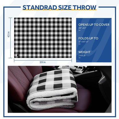 Sealy 12-Volt Heated Car Blanket, Portable Electric Blanket with 3 Heating Levels & 4 Hours Auto Off for Car, Truck, SUV, RV or Camping, Machine Washable, 59" X 43", Charcoal