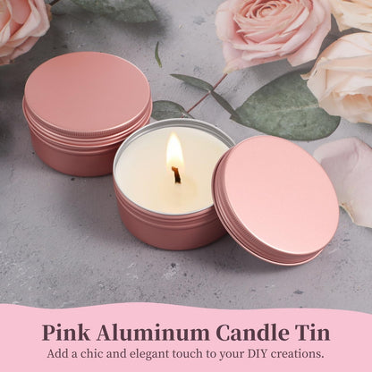 Deskium 18 Pack Aluminum Metal Tins, 6 Oz Round Candle Tins With Screw-Top Lids, Travel Storage Containers For Spices, Cosmetics, Candles