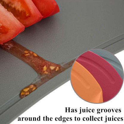 doblé Non-Scratch Flexible Cutting Board for Chopping, Scratch Free Juice Grooves, Non-Slip Dishwasher Safe