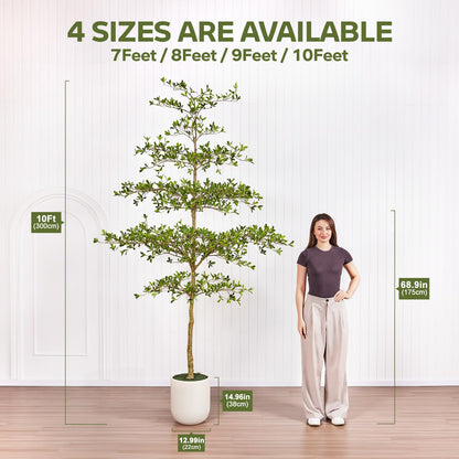 VeriNatural 9FT Artificial Black Olive Tree Indoor with White Planter – Tall Luxury Faux Olive Tree, Mediterranean Architectural Statement Decor for Living Room & Office,VN232