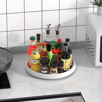 P PRETIRENO Lazy Susan Turntable Organizer, 10 Inch 360° Rotating Tray for Kitchen Cabinet, Pantry, Countertop, Fridge - Non-Skid Spice Rack Storage for Bathroom, Vanity, Makeup