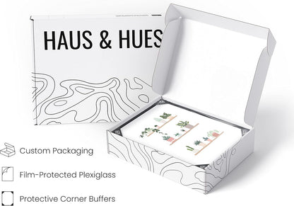 HAUS AND HUES Succulent Art Plant Pictures Wall Art & Botanical Prints | Cactus Wall Art Poster UNFRAMED 12"x16"