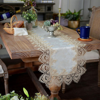 16 70 Inch) ARTABLE Lace Table Runners Rope Embroidery Dresser Scarf Retro Classic Pattern Flowers Natural Fabric