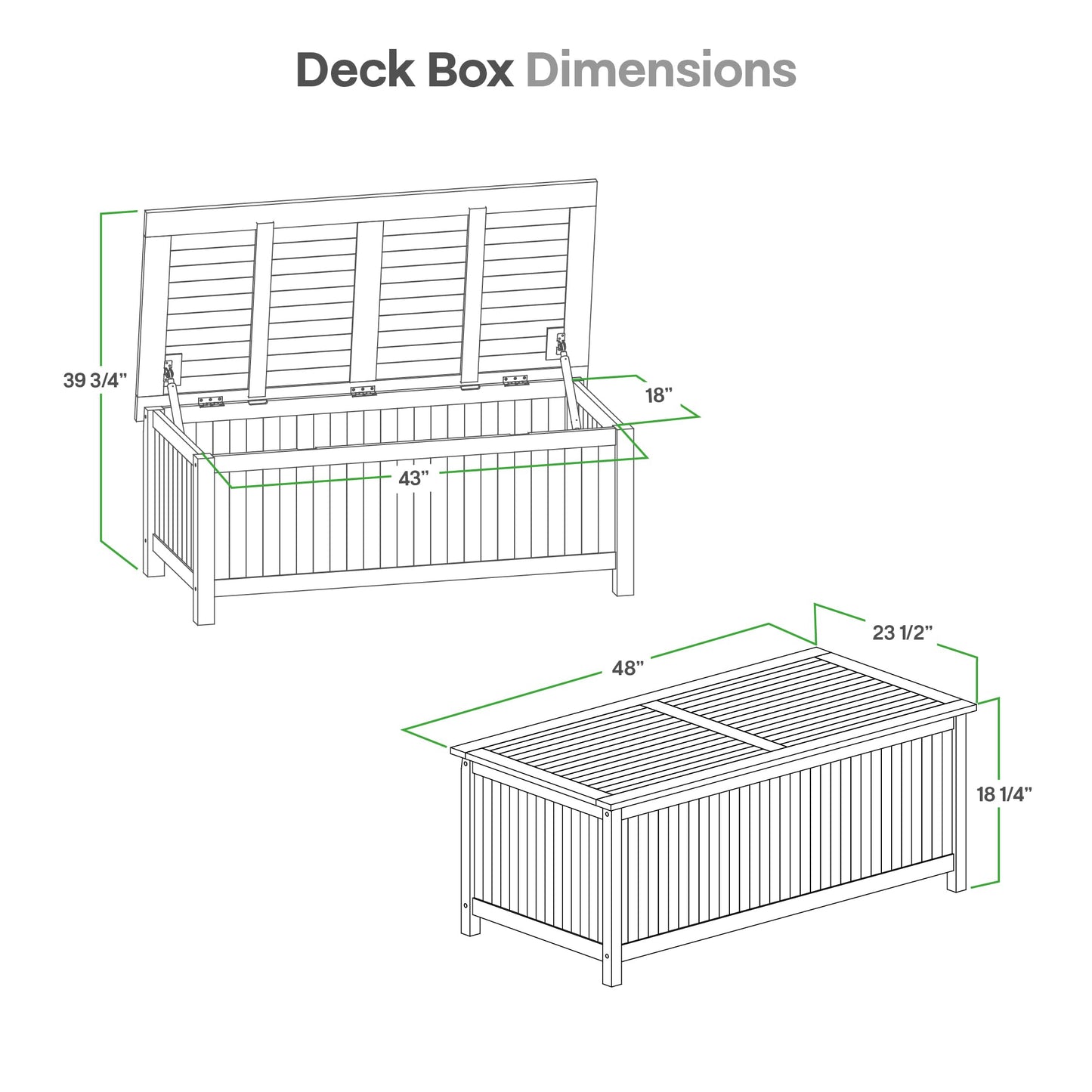 Cambridge Casual Arie 48-Inch Teak Outdoor Deck Box Storage Chest – Weather-Resistant Patio Organizer with Soft-Close Lid for Pool or Garden Storage, 49 Gallons