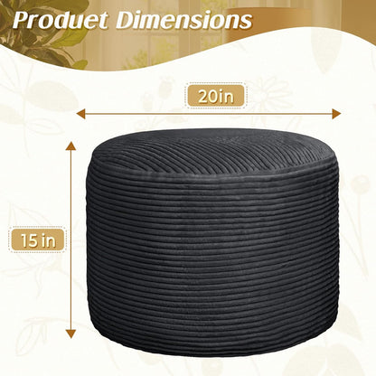 AS AWESLING Plush Round Ottoman Foot Rest - Dual Size Comfort for Living Room