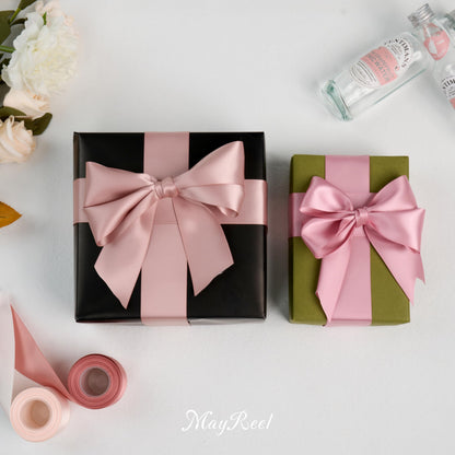 MAYREEL 1.5 Inch Dusty Rose Satin Ribbon Rose Pink Ribbon Thick Double Faced for Gift Wrapping Flower Bouquet Wedding Valentine's Day Mother's Day 6 Rolls x 5 Yards Total 30 Yards