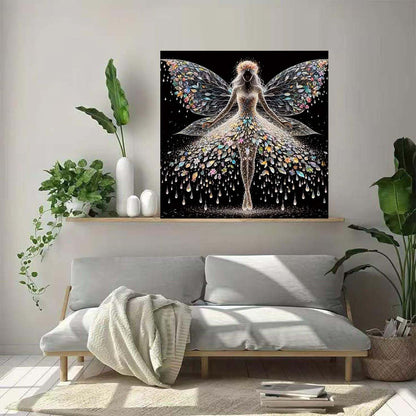 ZHUDENGXJL 5D Diamond Painting Kits for Adults,Colourful Angel Wings Fairy Diamond Art Kits for Adults,DIY Full Drill Diamond Dot Gem Art Kits for Adult Beginners,Wall Home Decor 12 X 12inch