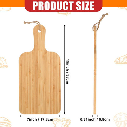 Tanlade 18 Pcs Cutting Board Bulk 15" x 7" Bamboo Chopping Board with Handle Wood Charcuterie Plank Engraving Serving Kitchen Planks for Wedding Housewarming Gift