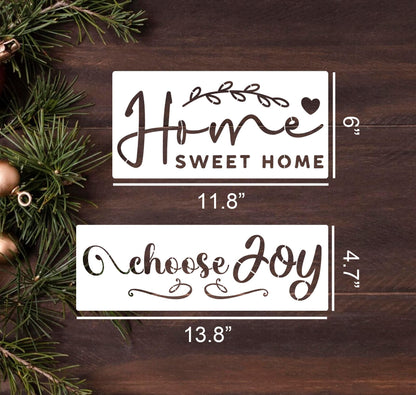 Welcome Stencils for Wood Sign Family Words Stencils for Crafts Reusable Drawing Templates Stencil for Painting on Wood Wall Fabric DIY Crafts Decor