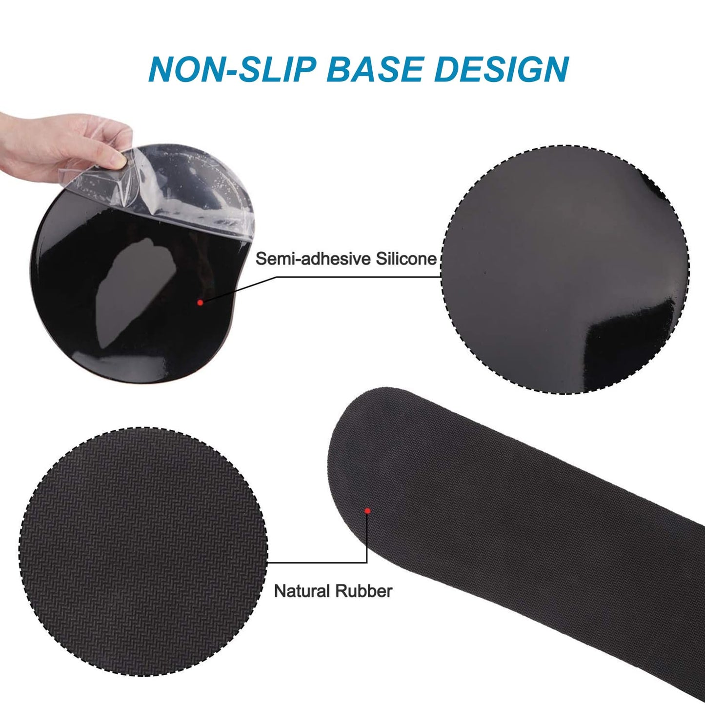 ARTSO Ergonomic Mouse Pad with Wrist Rest, Comfortable Keyboard Wrist Rest, Memory Foam Mousepad for Computer Keyboard, Mouse Pad Set for Easy Typing, Pain Relief, Night Butterfly