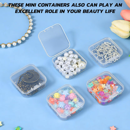 120 Pcs Clear Plastic Beads Storage Containers Box Mini Sizes Rectangular Boxes Small Empty Organizer for Collecting Small Items, Jewelry, Hardware, Arts Crafts Accessories