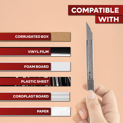 XFasten Snap Off Utility Knife Retractable 3-Pack 9mm Retractable Box Cutter Craft Knife with 30pcs 30 Degree Snap Off Blades Stainless Steel Craft Knives for Vinyl, Cardboard, Window Tint Cutter