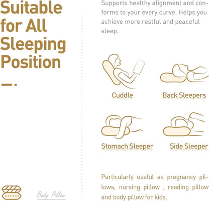 ACANVA Soft Long Body Pillow for Side Sleepers - Ideal for Adults and Pregnancy
