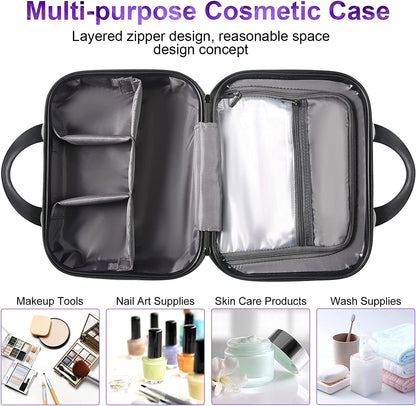 14-Inch Makeup Train Case Hardshell PC+ABS Travel Cosmetic Organizer, Makeup Storage Box for Toiletry Durable Portable Gifts for Women.