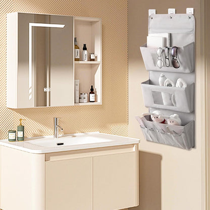 Wall Hanging Organizer Canvas with Pockets, Waterproof Oxford Cloth Storage Bag for Kitchen, Bedroom, Bathroom, Office