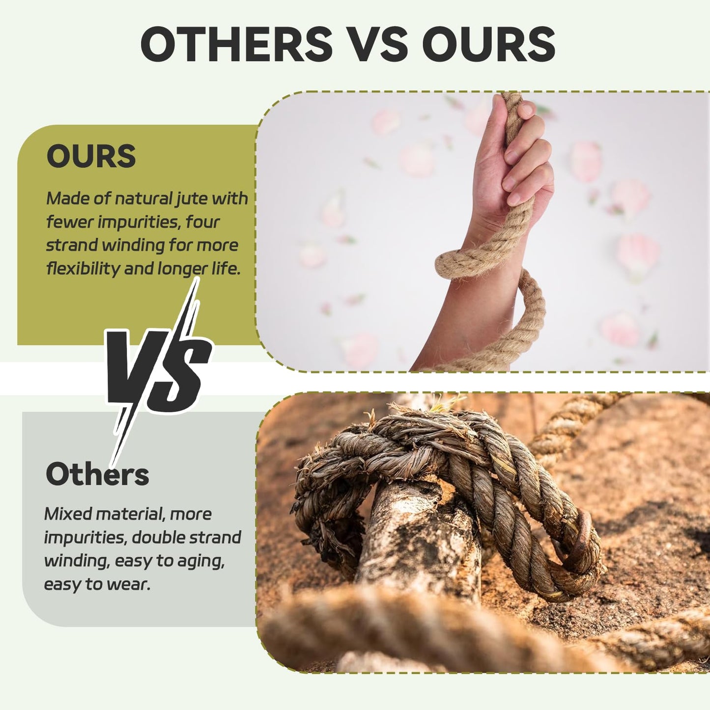 BRETANGME Natural Jute Rope 5/16 in (8mm) x 200 Ft, 4-Strand Twisted Thick Jute Twine String for Cat Scratching Post, Macrame Cord, Crafts, Garden Twine, Plant Hangers, Home Decor
