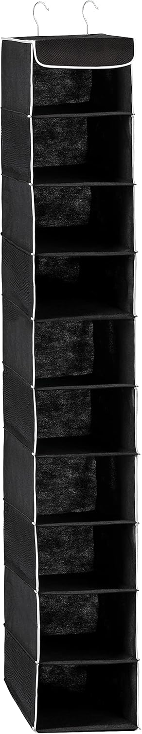 Closet 10-Shelf Closet ZOBER Hanging Organizer, - Hanging Storage Organizer Shelves for Clothes, Towels, Toys - College