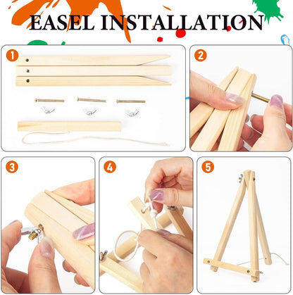 6 Pack Paint by Numbers Kits with Framed for Adults Beginners, Beach Paint by Number Kits on Canvas with Wooden Easel, DIY Acrylic Oil Painting Kits with Brushes for Home Wall Decor (8x12 inch)