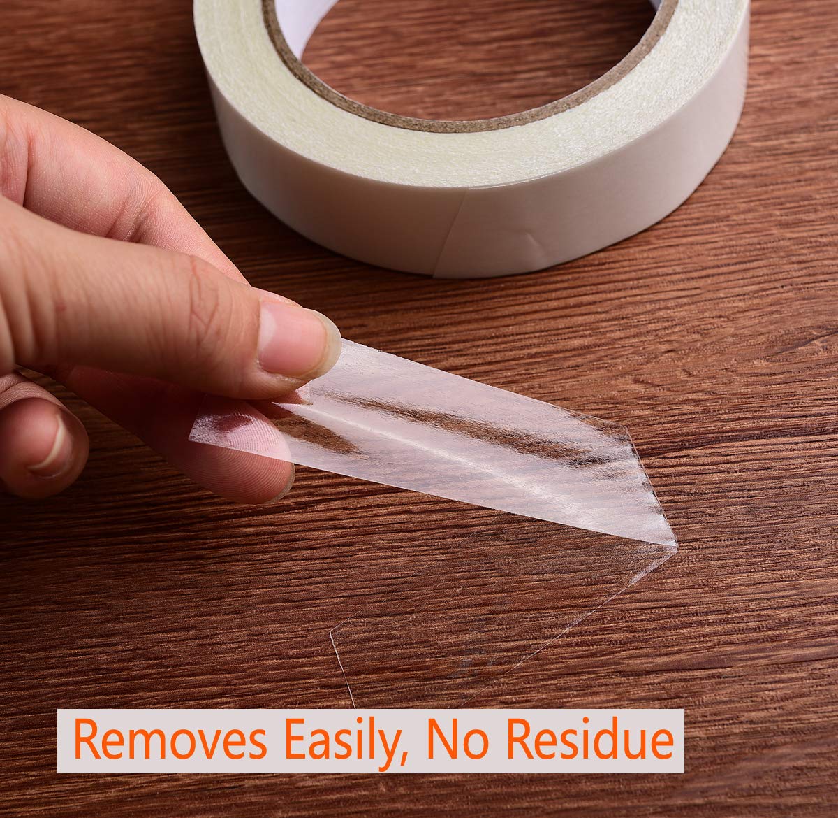 i frmmy Removable Clear Double Sided Sticky Tape- No Residue, Perfect for Gift Wrap, Woodworking- 1 inches x 20 Yards (2 Rolls)