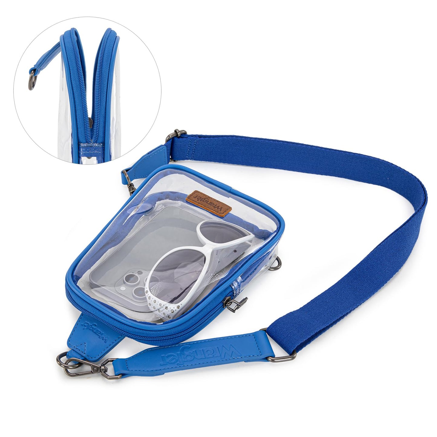 Wrangler Crossbody Clear Sling Bags for Women Stadium Approved Cross Body Purse for Sports Events Concerts