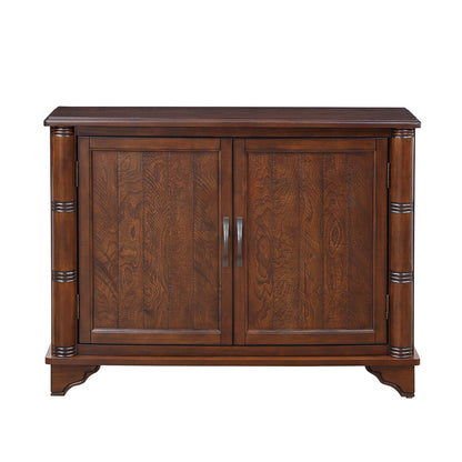YWUFUART 40" Solid Wood Buffet Storage Cabinet,Vintage Console Table with Adjustable Shelf,Retro Sofa Table with Solid Pine Wood Legs for Living Room,Entryway,Light Espresso