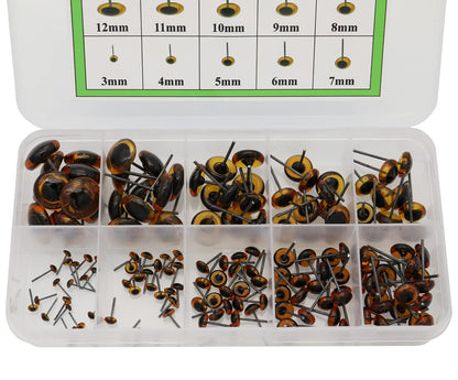 150Pcs Needle Felting Eyes mini Glass Amber Eyes Kits for Teddy Puppets Dolls Wool Felting Crafts