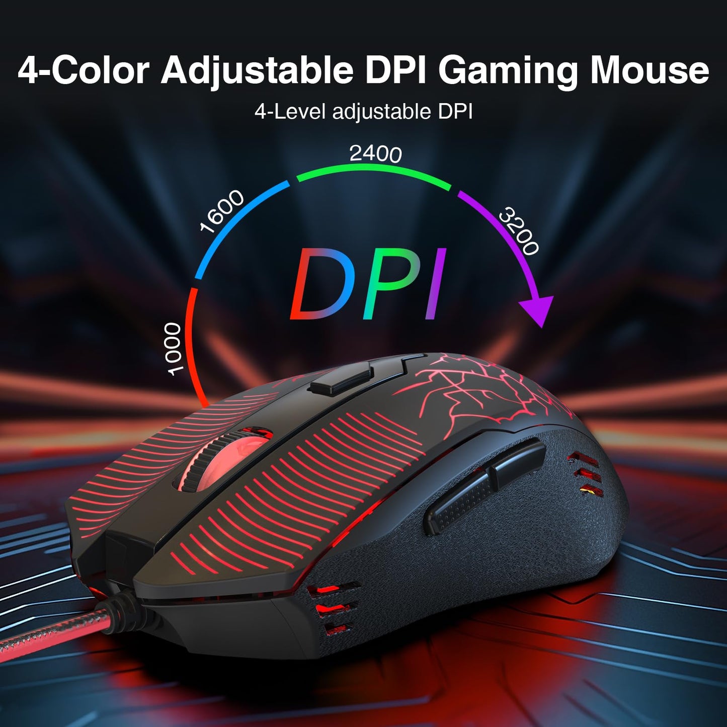 Redragon S107 Gaming Keyboard and Mouse, RGB Gaming Keyboard and 3200 DPI Mouse Combo with Large Mouse Pad, 25-Key Anti-Ghosting, Mechanical Feeling Keyboard, Plug & Play to PC, Laptop
