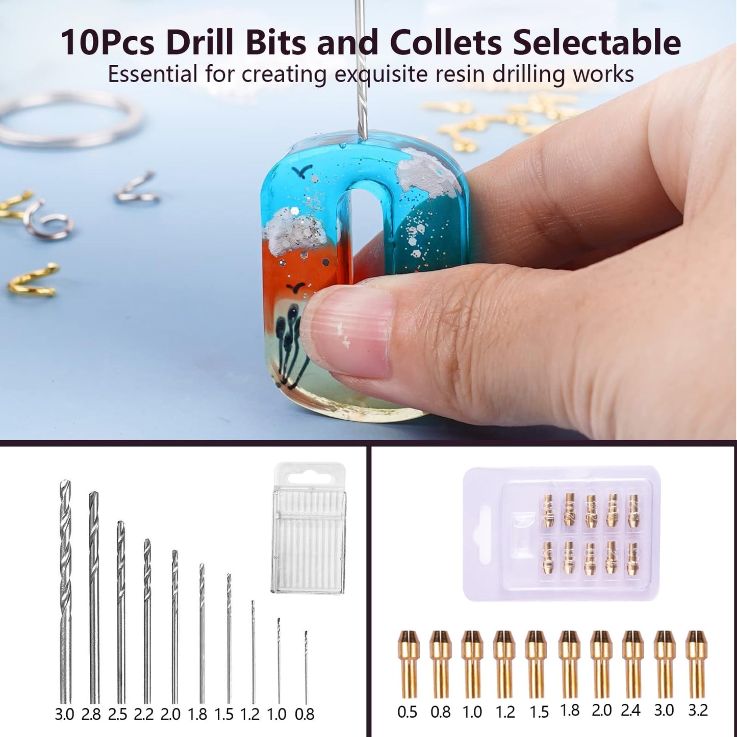 Cordless Resin Polishing Kit,Electric Resin Drill for Resin Casting Molds,Resin Tool with Mini Vice&143 Pcs Accessories,Resin Sander&Polishing Kit for Drilling,Carving,Polishing,Jewelry Making