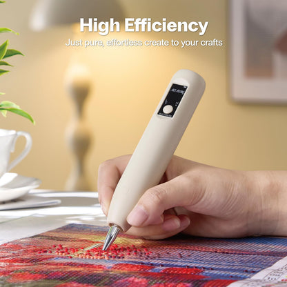 Electric Diamond Painting Pen - Cordless Diamond Art Pen Low-Noise Wax-Free, Rechargeable 2-Speed, Portable Diamond Art Accessories for Crafts Lovers