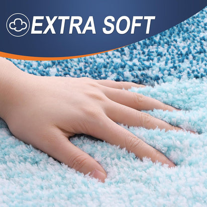 OLANLY Bathroom Runner Rug - Extra Soft Microfiber Mat with Rubber Backing | Quick Dry, Washable, 59x24, Peacock Blue