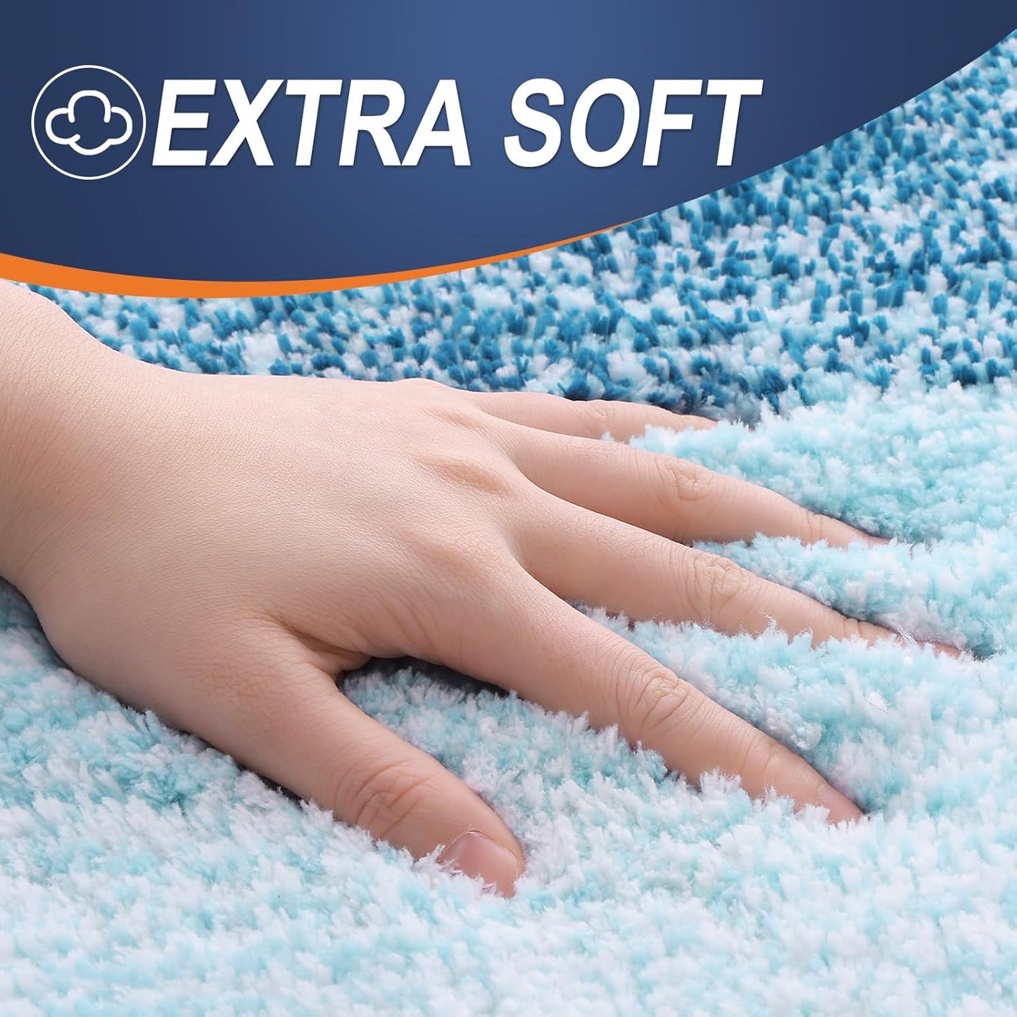 OLANLY Bathroom Runner Rug - Extra Soft Microfiber Mat, Quick Dry & Washable | 70x24, Peacock Blue
