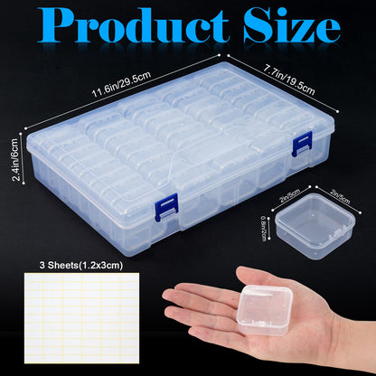 FDKYOEK 92 PCS Bead Organizer Box, Plastic Bead Storage Containers, Clear Beads Case Storage Organizer for Jewelry Making Small Craft Diamond Art Accessories
