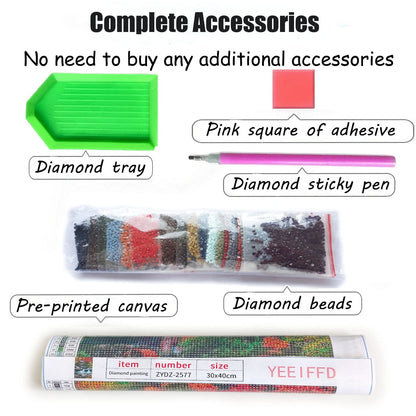 YEEIFFD 5D Diamond Painting Kits Birds by Number Kits, Parrot Diamond Painting Kits, DIY Full Drill Diamond Painting Animals Cockatiel Diamond Dots Diamond Art Kits for Home Decor 12x16 in