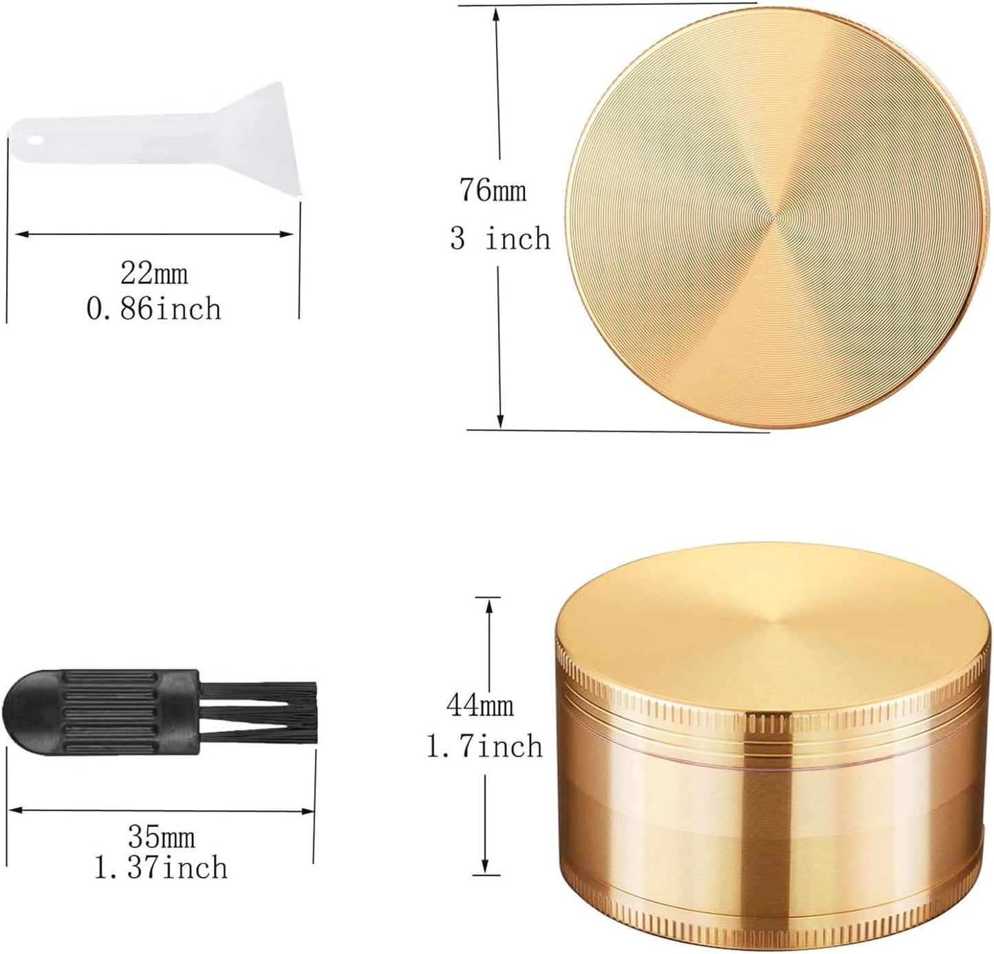 Spice Grinder 3 in (Gold)