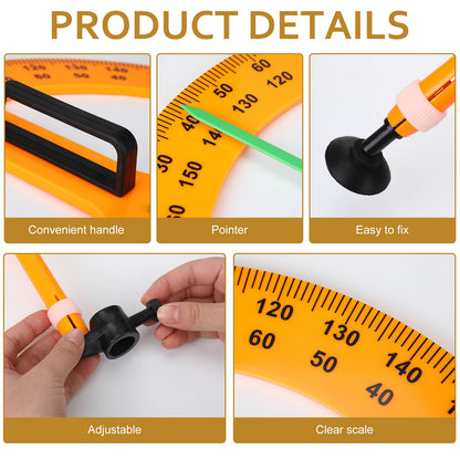 MotiMind 1 Set Large Mathematics Teaching Kit Including 1 Pcs Jumbo Teaching Ruler 1 Pcs Large Protractor 1 Pcs Geometry Compass Big Geometry Measurement Tool for Teacher Classroom Black Board