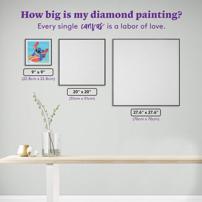 DIAMOND ART CLUB Beach Break Diamond Painting Kit, Fun DIY Crafts for Adults, Round Diamond Art Canvas, 9" x 9" (22.8 cm x 22.8 cm)