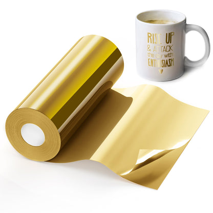 Gold Permanent Vinyl for Cricut Cutting Machine, 12" x 40 FT Adhesive Roll for Silhouette Cameo Vinyl Cutter, Craft, Sign, Wall Sticker (Glossy Gold)